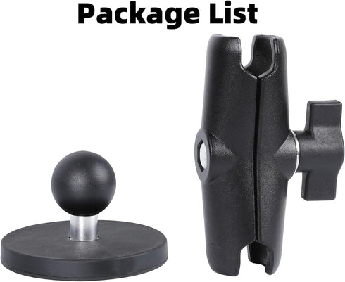 FPN 66mm 25mm /1 inch 3.54" Diameter Round Heavy-Duty Magnetic Base Mount with Rubber Coating Ball & Double Socket Arm