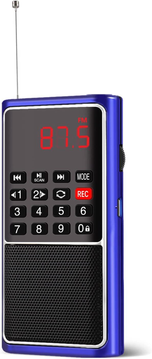 Leting Portable Radio with MP3 Speaker, FM Radio, Supports TF Card/USB/Music Recording, Rechargeable Battery Powered