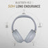LORELEI B-C6 Wireless Over Ear Headphones, 50H Playtime, Foldable Lightweight Bluetooth Headsets, Deep Bass, Built-in