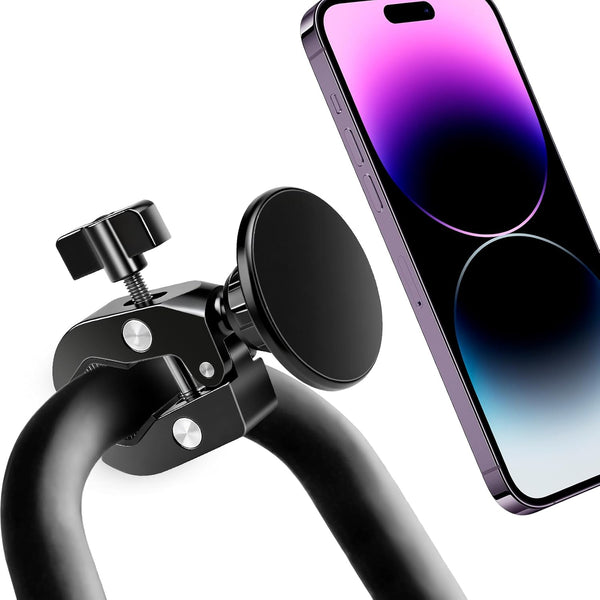 EEEKit Magnetic Handlebar Clamp Mount, Aluminum Alloy Phone Holder Compatible with iPhone 1217
