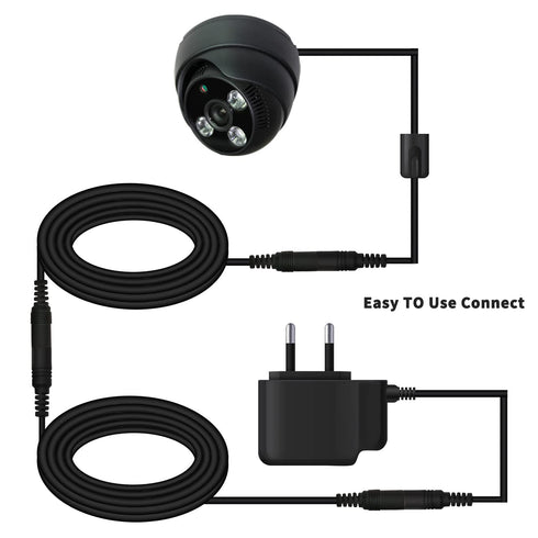 5Pcs Male to Female DC Extension Cable - 3.3ft/1Meter, 5.5mm x 2.1mm for CCTV Security Camera and LED Light Strips