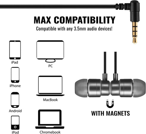 UliX Rider Wired Earbuds - In-Ear Headphones with Microphone, 5 Years Warranty, Anti-Tangle Cable, Ear Buds for iPhone,