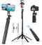 ikaufen 71" Upgrade iPhone Tripod with Ground Spike,5-Speed Adjustable Fill Light,Extendable Tripod for