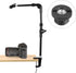QWORK 25" 5/8" Webcam Stand Camera Mount with Phone Holder, Gooseneck Camera Stand Desk Clamp & Screw for Action