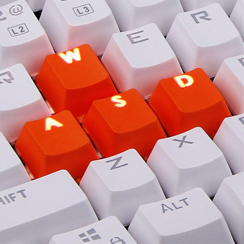 Honbay 9 Pack of Orange PBT Backlit Keycaps for Mechanical Keyboards with Red Puller