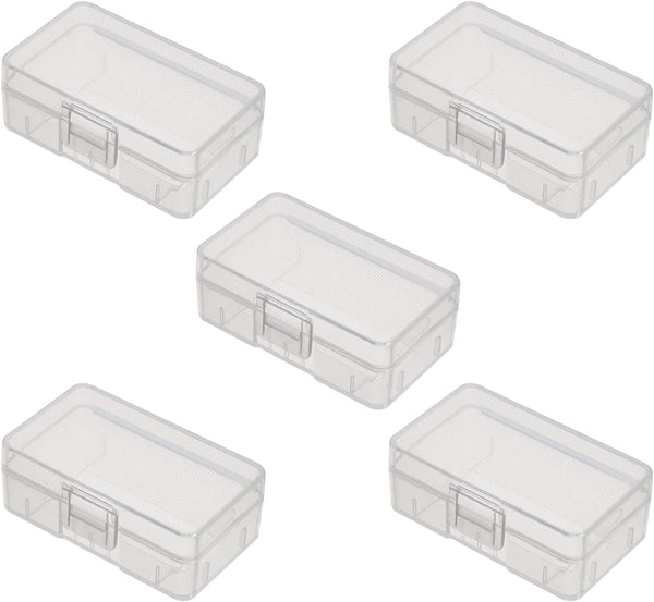Fielect 5Pcs 9V Battery Storage Case - Transparent Organizer for 9V Battery Multipurpose Holder