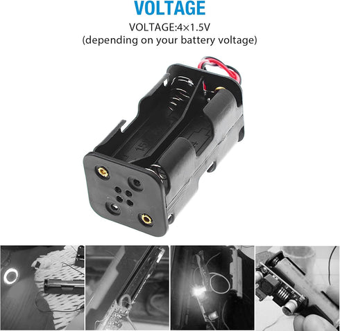 QTEATAK 4 1.5V x AA Batteries Battery Holder Wire Leads