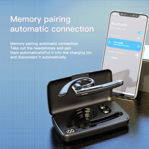 Kamon K520 Wireless Earpiece for Cellphone, Bluetooth 5.1 Headset with Charging Case, Mic for Office Driving, Hands-Free
