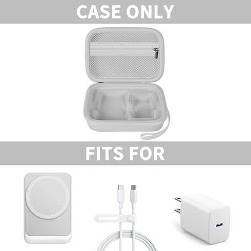 Case Compatible with Anker MagSafe Charger MagGo 3in1 Charging Station, 15W Wireless Magnetic Stand Storage for Apple Watch Charger, Power Bank Holder for USB-C Chargers and Cable- White (Box Only)