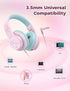 iClever HS19S Kids Headphones: Safe Volume 85/94dB, Foldable Over-Ear Stereo Sound, Mic, 3.5mm for iPad/Computer.