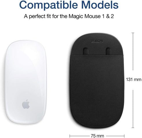 ESR Slim Mouse Holder, Case for Magic Mouse with Reusable Adhesive, Compact Pouch/Carrying Sleeve, Black