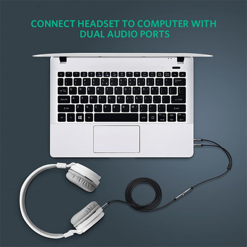 UGREEN Headphone Splitter for Computer 3.5mm Female to 2 Dual 3.5mm Male Braided Audio Splitter Cable