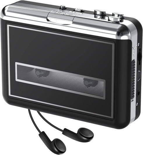Cassette Player - Compact Tape Player Portable Recorder with Earphone-Convert Audio Music