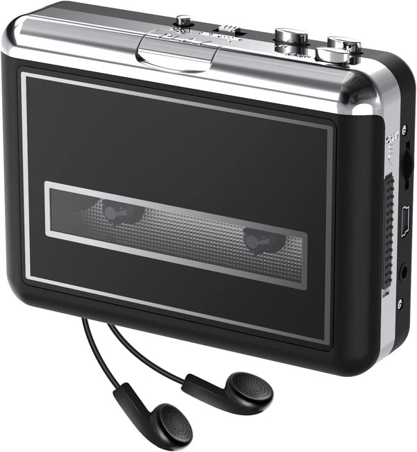 Cassette Player - Compact Tape Player Portable Recorder with Earphone-Convert Audio Music