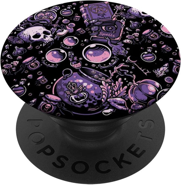 Witch's Essentials Pattern Cute Halloween Design PopSockets Standard PopGrip