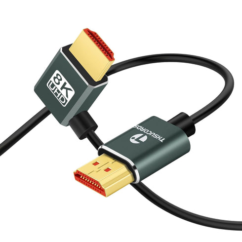 Thsucords Ultra Thin 8K HDMI 2.1 90 Degree Left Angle Cable 1.6FT,