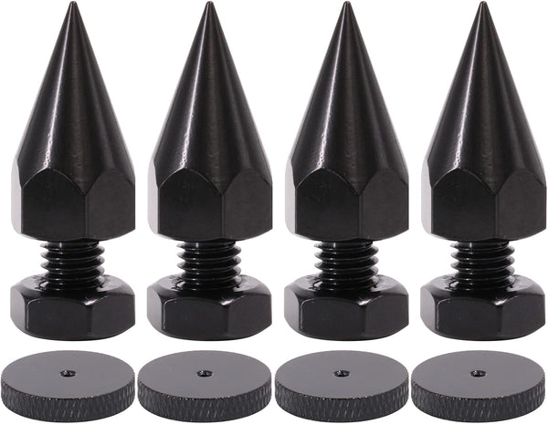 Flushbay 4 Pack Speaker Spikes Floor Protectors Adjustable Speaker Isolation Spikes M8 Black