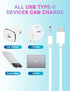 Bicmice USB Type C DC Charging Cable 2.5mm, 2.6Ft Replacement-2 Pack (White)
