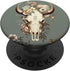 Skull Bull Western Boho Floral Cowgirl PopSockets Standard PopGrip for Girl Women Rural