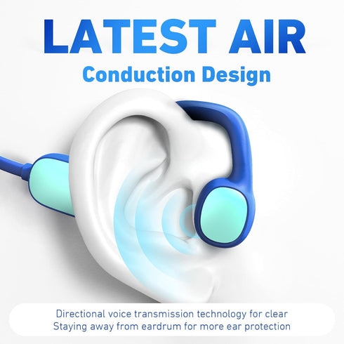 Kids Headphones Bluetooth 5.2 Air Conduction Open Ear, 85dB Volume Limiting, Stereo Sound with Mic, IPX5 Waterproof,