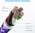 etguuds Purple USB C Cable 3.3ft Fast Charging, 2-Pack Type C Cable Braided Compatible with Samsung Galaxy S23