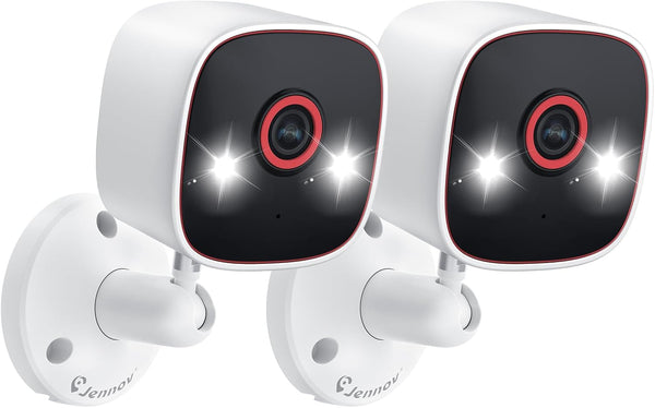 Jennov 2K Home Security Cameras - Indoor/Outdoor WiFi Camera for Baby, Pet Dog, 2 Pcs with Color Night Vision