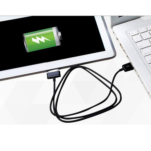 30-Pin Charger Cable for Samsung Galaxy Tab 2 10.1, 8.9, 7.7, 7.0 Plus - Black Charging Sync Data Cord