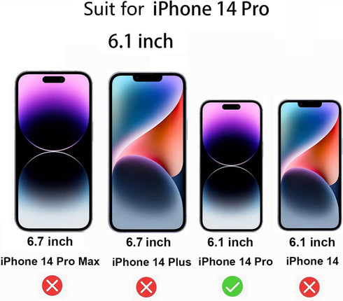 2 Pack Anti-Spy 360° Matte Tempered Glass Screen Protector for iPhone 14 Pro 6.1" - Anti-glare, 4-Sides Privacy Film.
