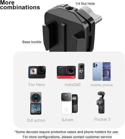 Motorcycle Windshield Clip Mount - Quick Release Clip Mount for GoPro Hero 12 11 10 9 8 7, Insta360 X4 X3 X2 X ONE RS