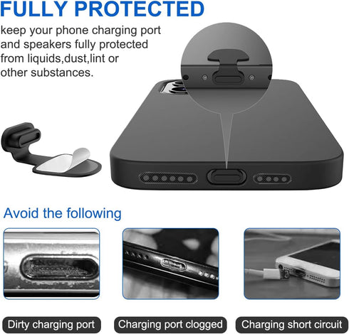 USB C Dust Plug for Phones, Anti Dust Cover Cap with Cleaning Brush Kit, 56 Pcs Total