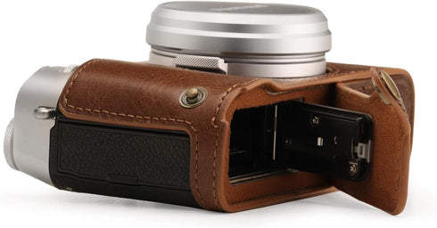 MegaGear MG1895 Genuine Leather Camera Half Case for Fujifilm X100V - Brown