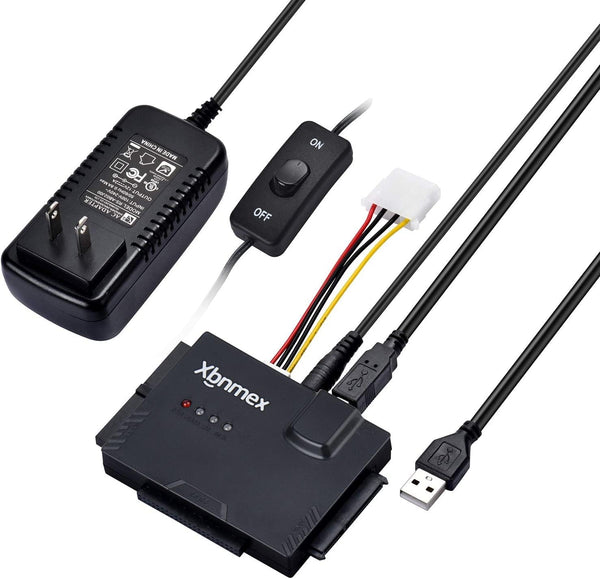 IDE SATA to USB 3.0 Cable Hard Drive Reader for 2.5" 3.5" HDD with 12V 2A Power Adapter
