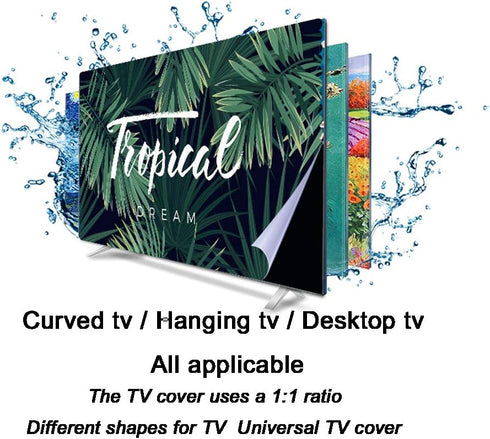 TV Dust Cover for 32"-70" Indoor TV, Landscape Printed Dust-Proof Protector for LCD, LED, Plasma Flat Screen (42'', 03)