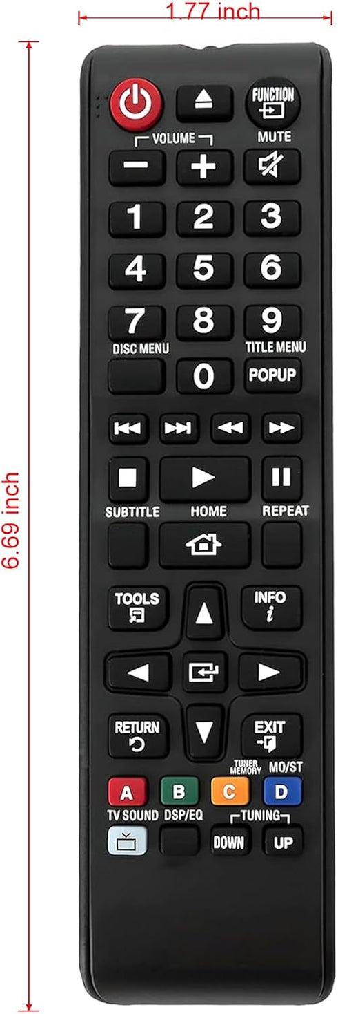 New AH59-02533A AH59-02533B Replace Remote for Samsung Home Theater System Models HT-H4530, HT-J5500W, and More