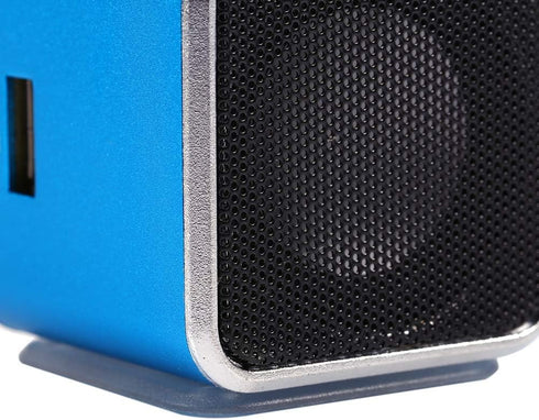 Portable Mini Speaker Music Player, Light-Weight FM Radio Stereo PC, Supports TF Card and U Disk, FAT16/FAT32 (Blue).