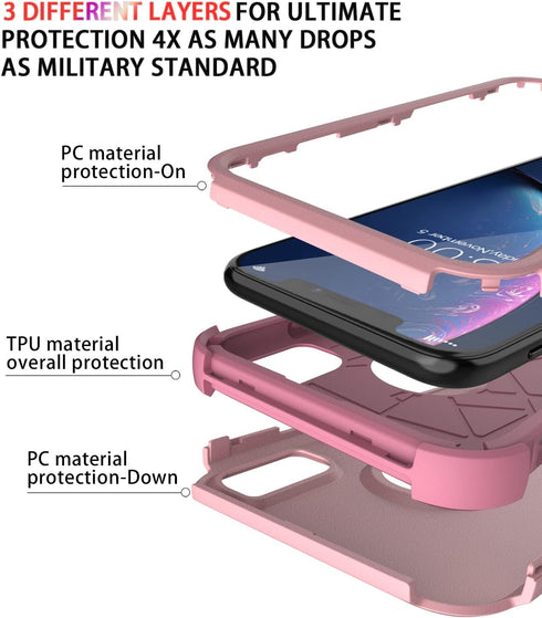 Diverbox Heavy Duty Protection Case for iPhone XR, Shockproof, Dropproof, Dust-Proof Phone Cover (Pink)