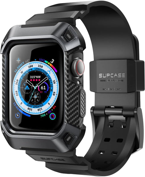 SUPCASE Rugged Case for Apple Watch 9/8/7/6/SE/5/4 45/44mm with Band, Anti-Scratch Bumper Protector, Adjustable Strap,