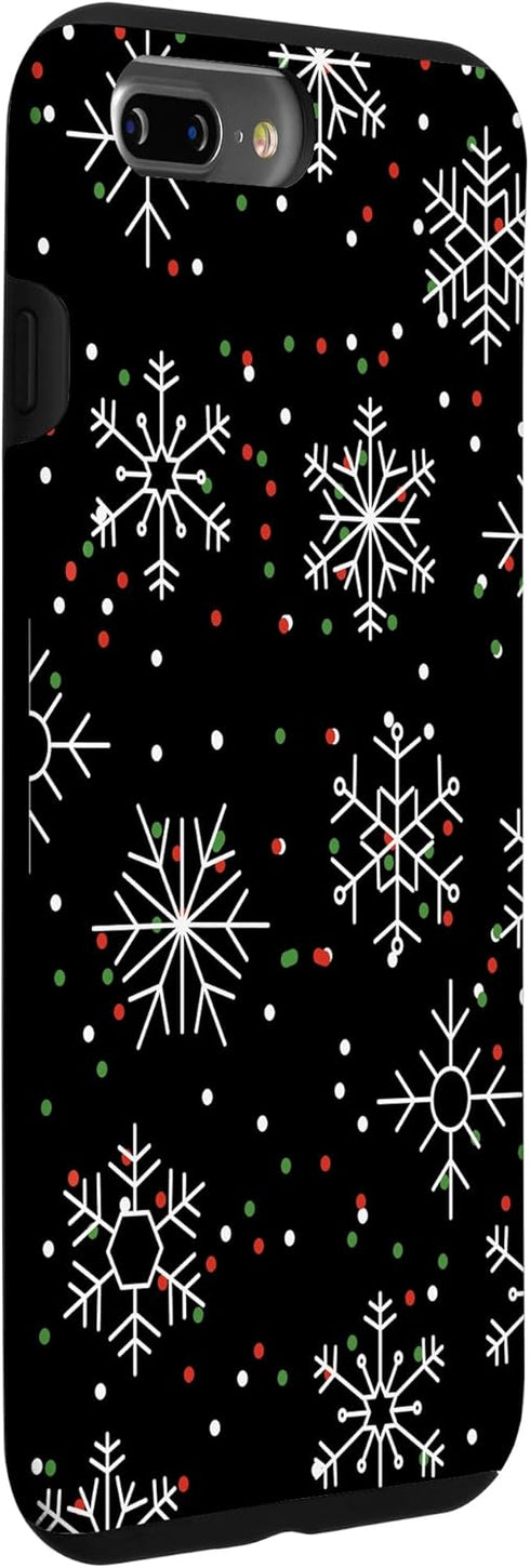 Black Christmas Phone Case for iPhone 7 Plus/8 Plus - Winter Lover Snowflake Design