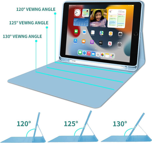 Kenke for iPad 6/5th Generation Case with Keyboard, 9.7 Inch 2018/2017 iPad Air 2/1, Detachable Wireless Keyboard, Blue
