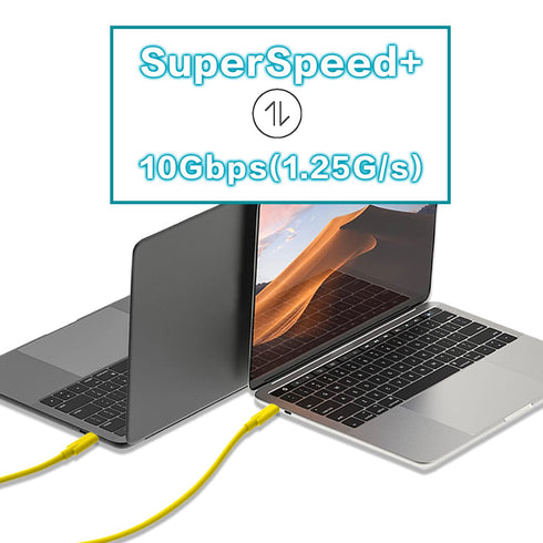 USB C to USB C 3.1 Gen 2 Cable, 100W PD, 10Gbps Data Transfer, 5A Fast Charging, Yellow, 3.3Ft