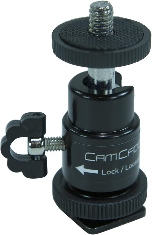 Hot Shoe Mount Adapter 1/4" Mini Ball Head Ring Light Adapter for Cameras, Camcorders, GoPro, LED Video Light