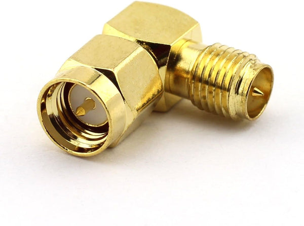 DGZZI 2-Pack RF Coaxial Right Angle Adapter - SMA Coax Jack Connector SMA Male to RP SMA Female