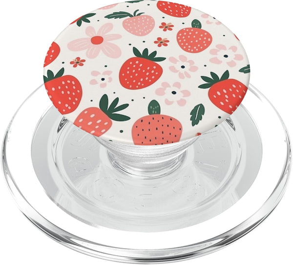 PopSockets MagSafe PopGrip for iPhone - Cute Strawberry Pattern