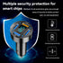 4 Ports USB Car Charger, 66W Super Fast Charging USB QC 3.0 Adapter with LED Voltmeter for Car