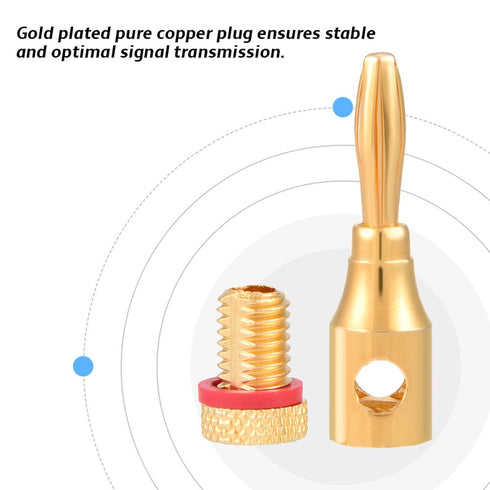 Taidda Banana Connector, Portable Lightweight Sturdy Durable 10 Pcs Gold Plated Speaker Banana Plug Wire Audio Connector Adapter