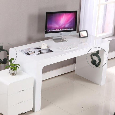 Headphone Stand Hanger, Aluminum Hook with Strong Adhesive Tape for Headphones (H02-Black-1PCS).
