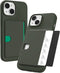 GOOSPERY Rail 2 Card Case Wallet for iPhone 15, Light Silicone + Soft Protection, Dark Green