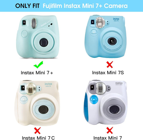 Fintie Clear Protective Case for Fujifilm Instax Mini 7+ Camera, Crystal Hard Shell Cover with Removable Rainbow Strap