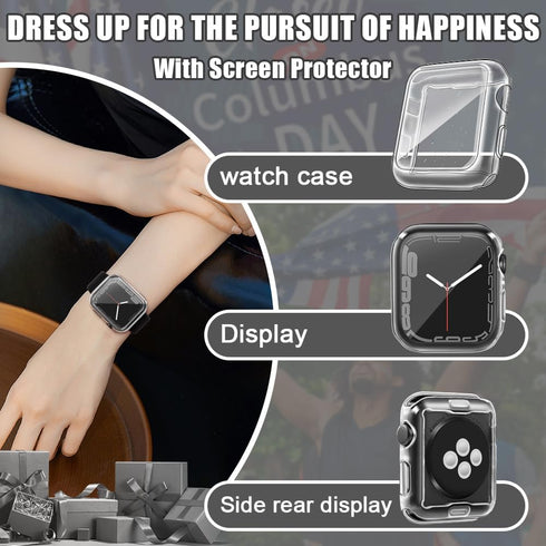 top4cus 38mm Soft TPU Anti-Scratch Cover Case, Lightweight All-Around Screen Protector for Apple Watch Series