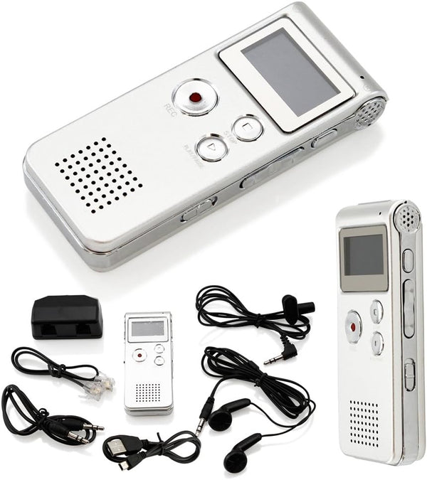 GEARONIC 8GB Digital Voice Recorder Rechargeable 650Hr Dictaphone Telephone Portable MP3 Player